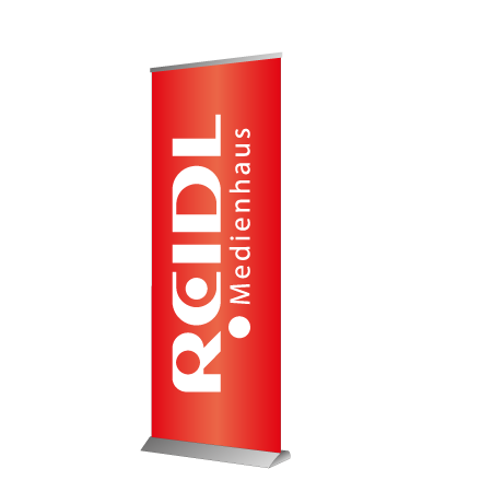 Roll-Up Deluxe | B 85 cm x H 153 - 200 cm | einseitig bedruckt